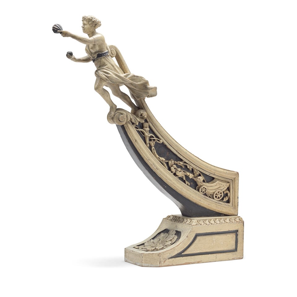 A rare female figurehead maquette, probably French or Danish, mid 18th century, - 2