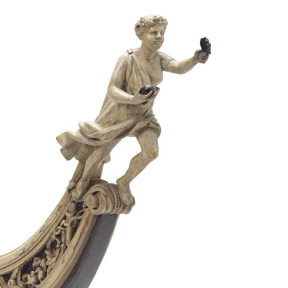 A rare female figurehead maquette, probably French or Danish, mid 18th century, - 3