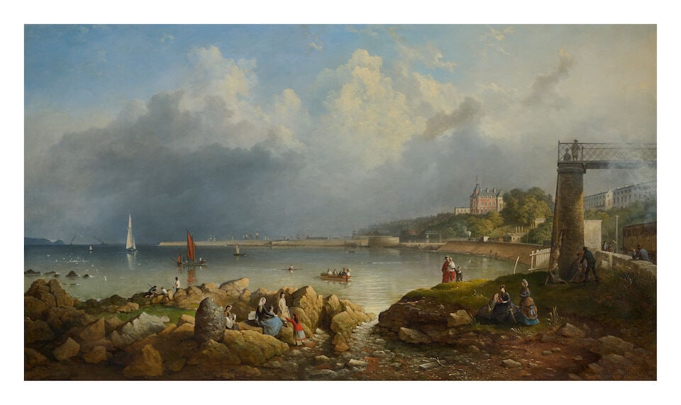 Richard Brydges Beechey (British, 1808-1895) View of Dublin Bay from the rocks between Salthill ... (1 of 3)