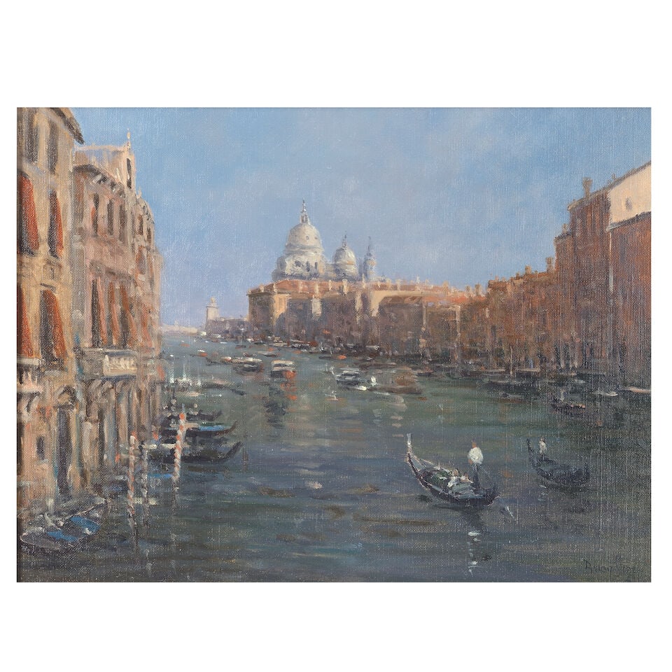 Brian J. Jones RSMA (British, 1945-2019) 'The Salute from the Academia Bridge, Venice' (1 of 3)