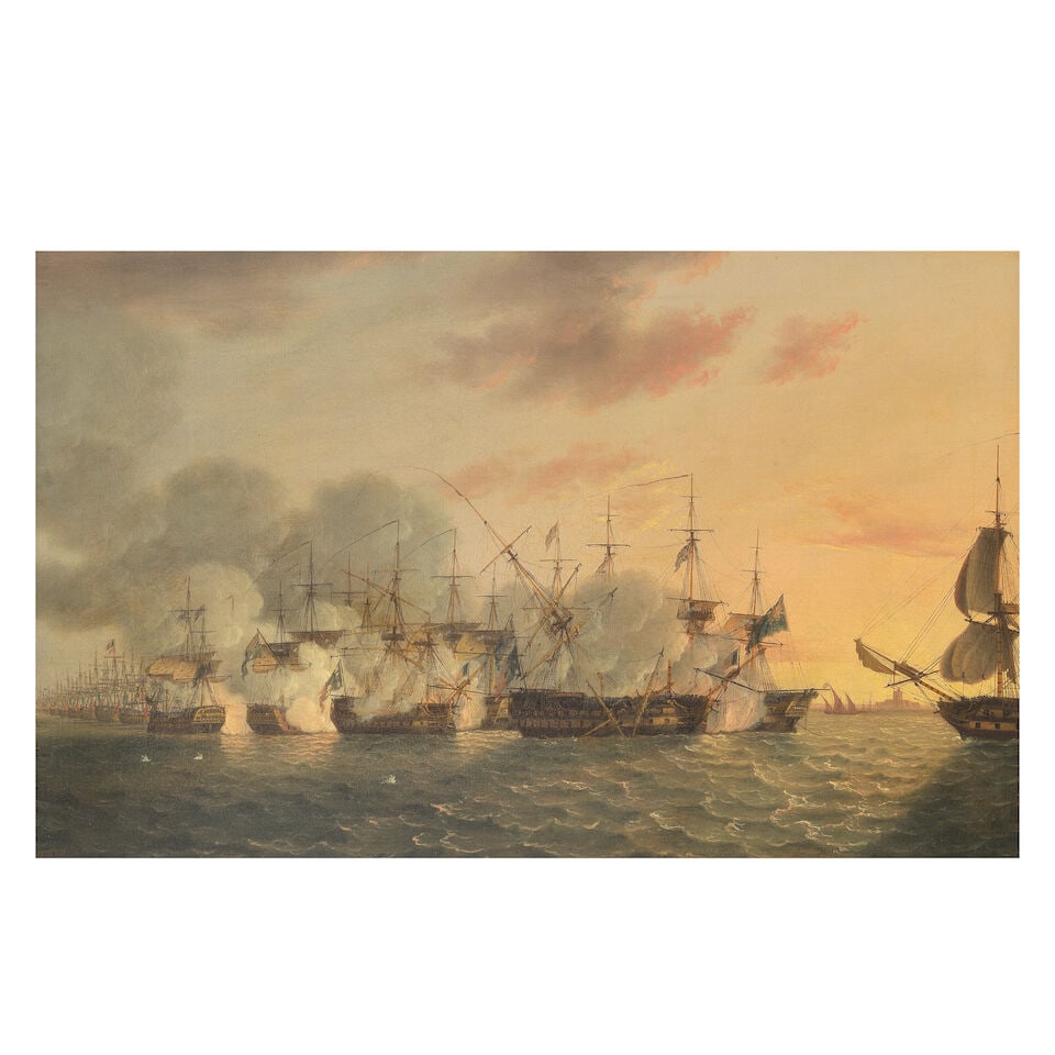 Thomas Luny (British, 1759-1837) The Battle of the Nile, 1st August 1798, a pair showing the act... - 2