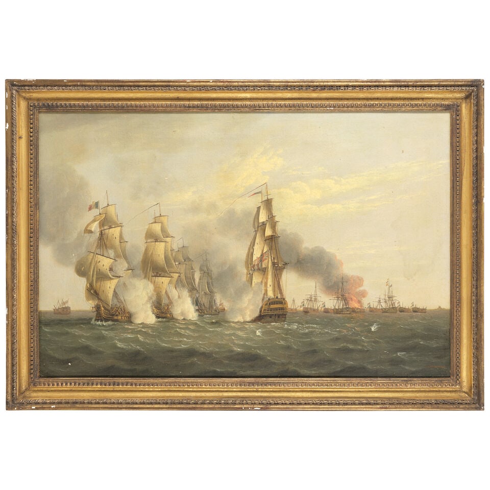 Thomas Luny (British, 1759-1837) The Battle of the Nile, 1st August 1798, a pair showing the act... - 4