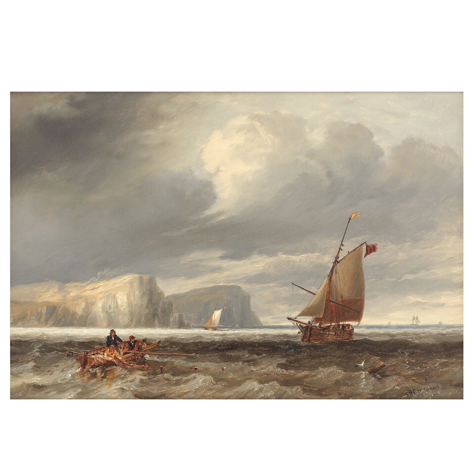 John Wilson Carmichael (British, 1799-1868) Fishermen off a coast (1 of 3)