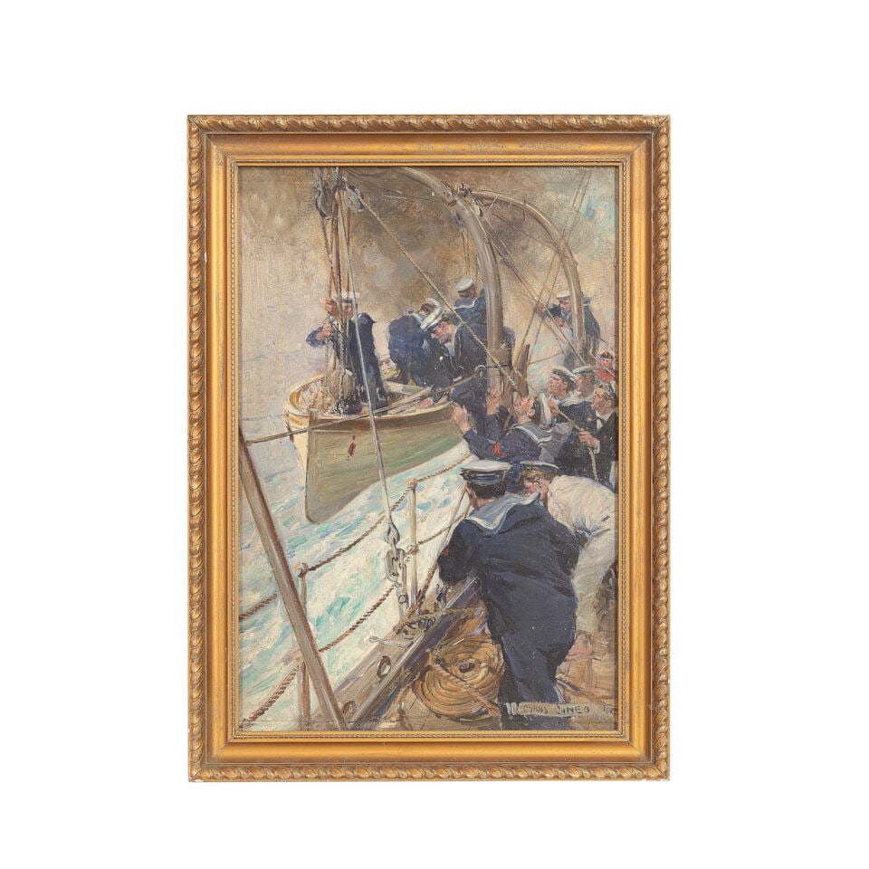 Cyrus Cincinatto Cuneo (1879-1916) Lowering the lifeboat - 2