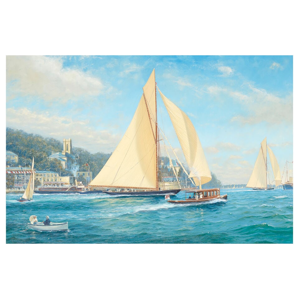 Shane Couch (British, born 1963) 'Satanita and Navahoe prepare for the 1st race Royal Southampto... (1 of 3)