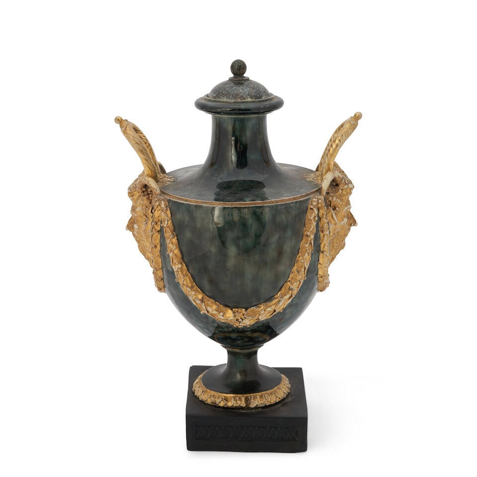 Wedgwood & Bentley Mottled Creamware Vase and Cover, England, c. 1770, (1 of 2)