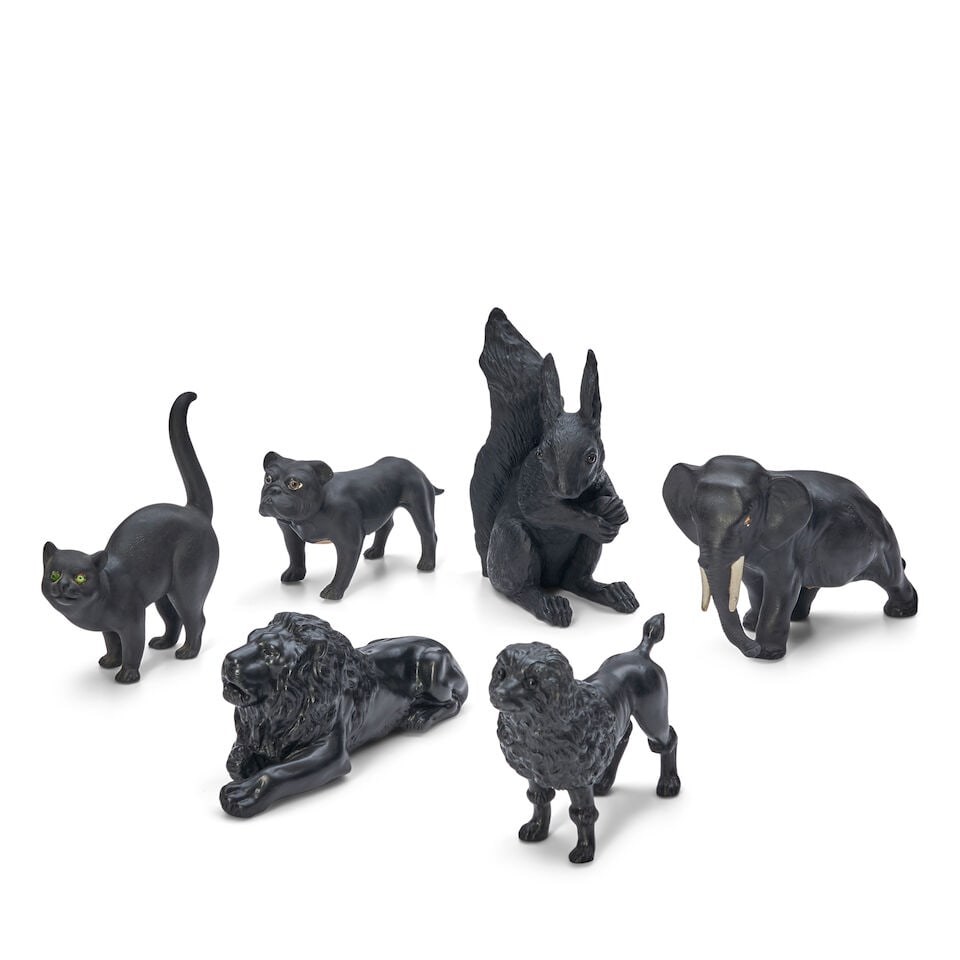 Six Wedgwood Black Basalt Animals, England, 20th century, (1 of 1)