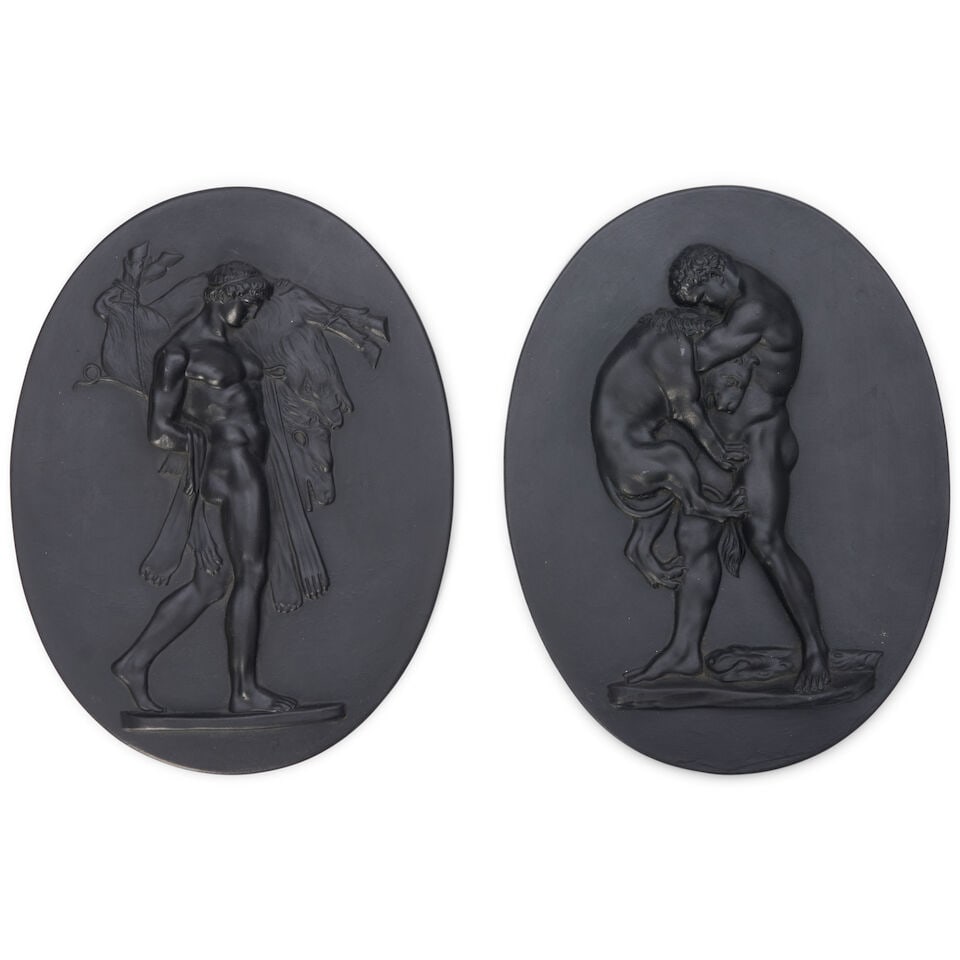 Pair of Wedgwood Black Basalt Plaques, England, 19th century, (1 of 1)