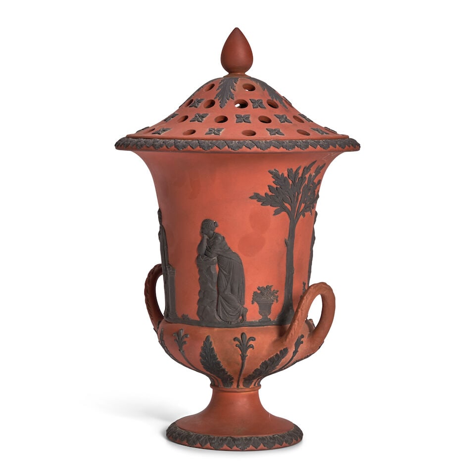 Wedgwood Rosso Antico Potpourri Vase & Cover, England, early 19th century, - 2