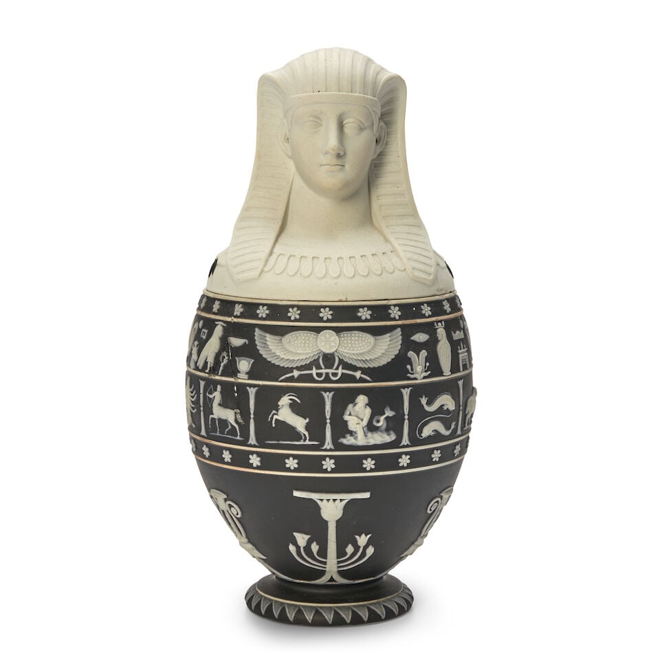 Wedgwood Black Jasper Dip Canopic Jar and Cover, England, c. 1868, (1 of 2)