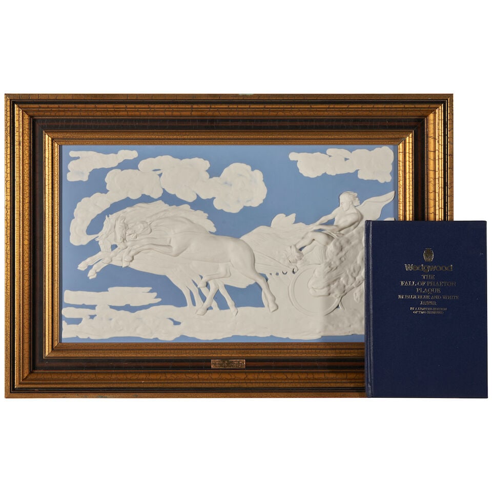 Modern Wedgwood 'Fall of Phaeton' Solid Blue Jasper Plaque, England, 1977, - 2