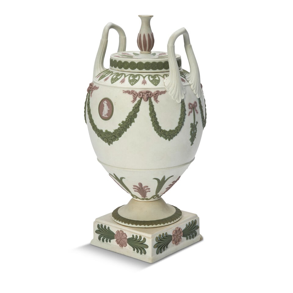 Wedgwood Tricolor Jasper Vase and Cover, England, 19th century, - 2
