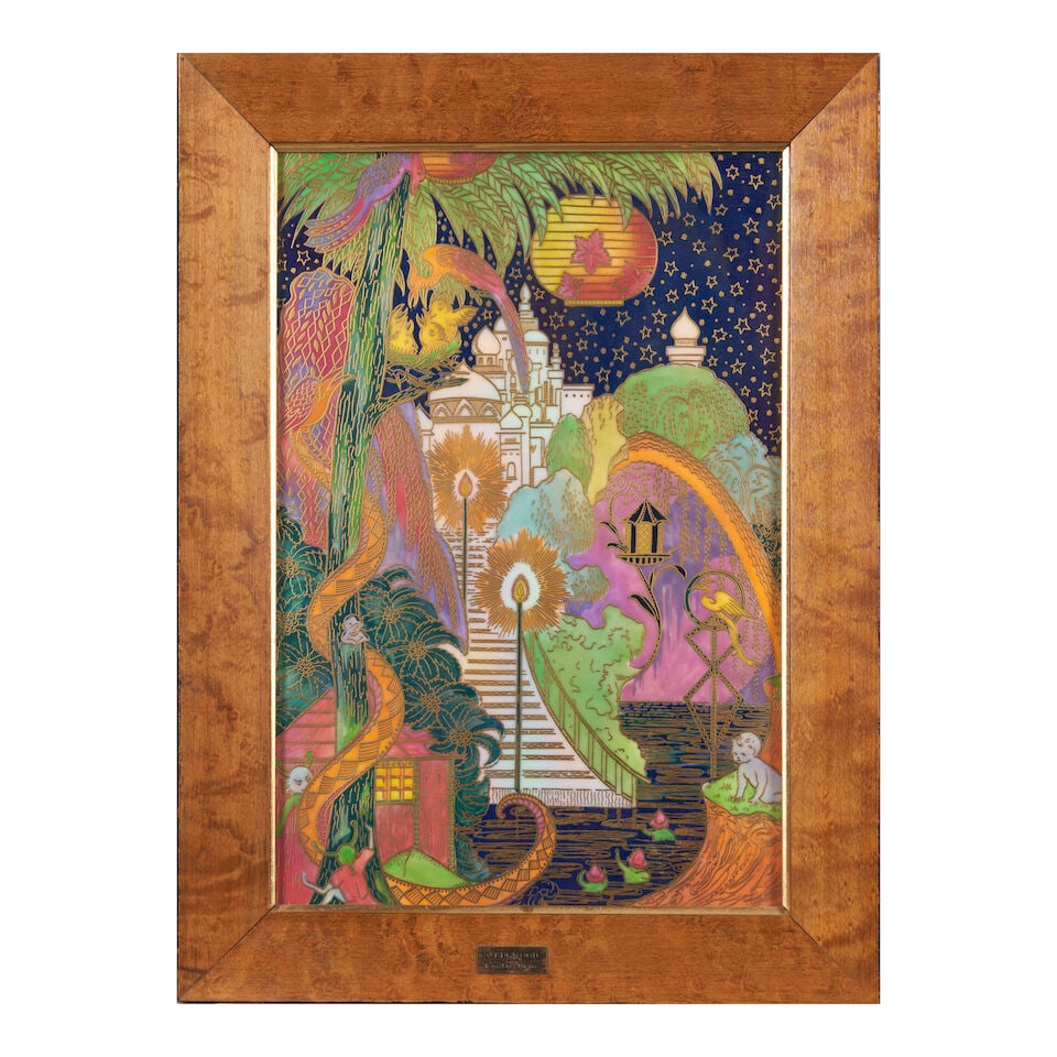 Modern Wedgwood Fairyland Lustre Plaque, England, - 3