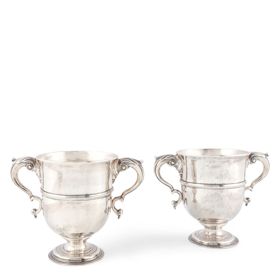Pair of Irish Sterling Silver Two-handled Cups, (1 of 1)