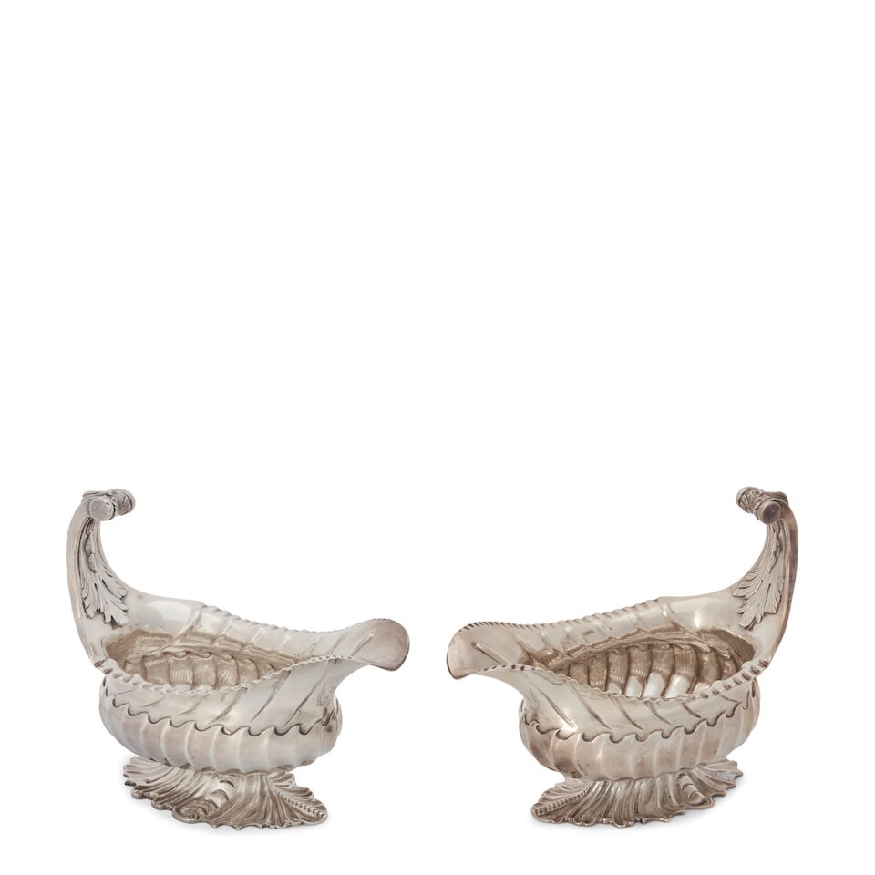 A Pair of Early George III Sterling Silver Sauce Boats, (1 of 1)