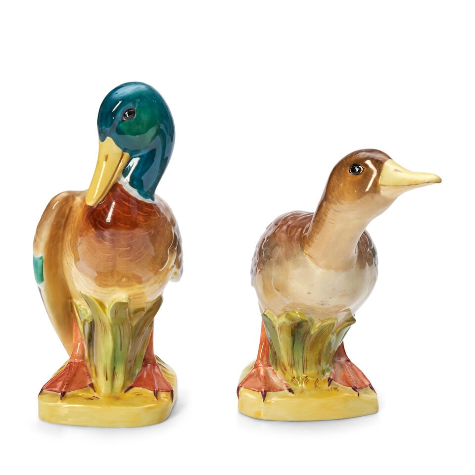 Pair of Wedgwood Bone China Ducks, England, c. 1940, - 2