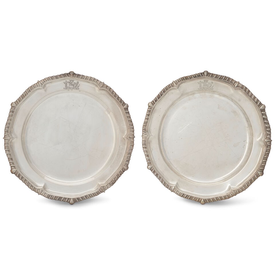 Pair of George III Sterling Silver Place Plates, (1 of 1)