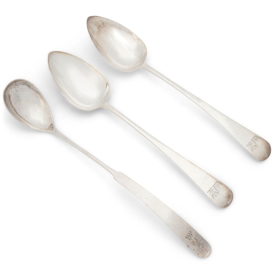 Pair of Regency Sterling Silver Stuffing Spoons and an Arts & Crafts Ladle (1 of 1)