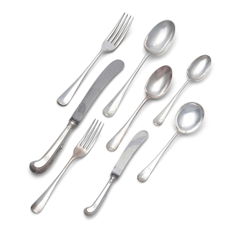Assembled Elizabeth II Sterling Silver Flatware Service, (1 of 1)