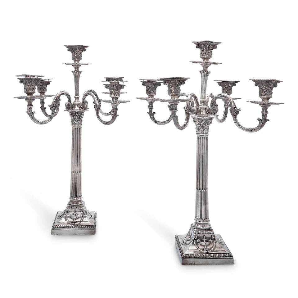 Pair of Victorian Sterling Silver Five-light Candelabras, (1 of 1)