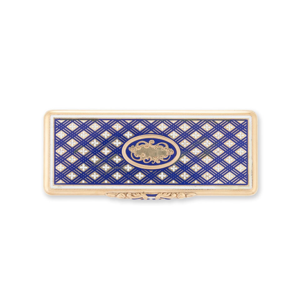 German Gold and Enamel Snuff Box, - 2