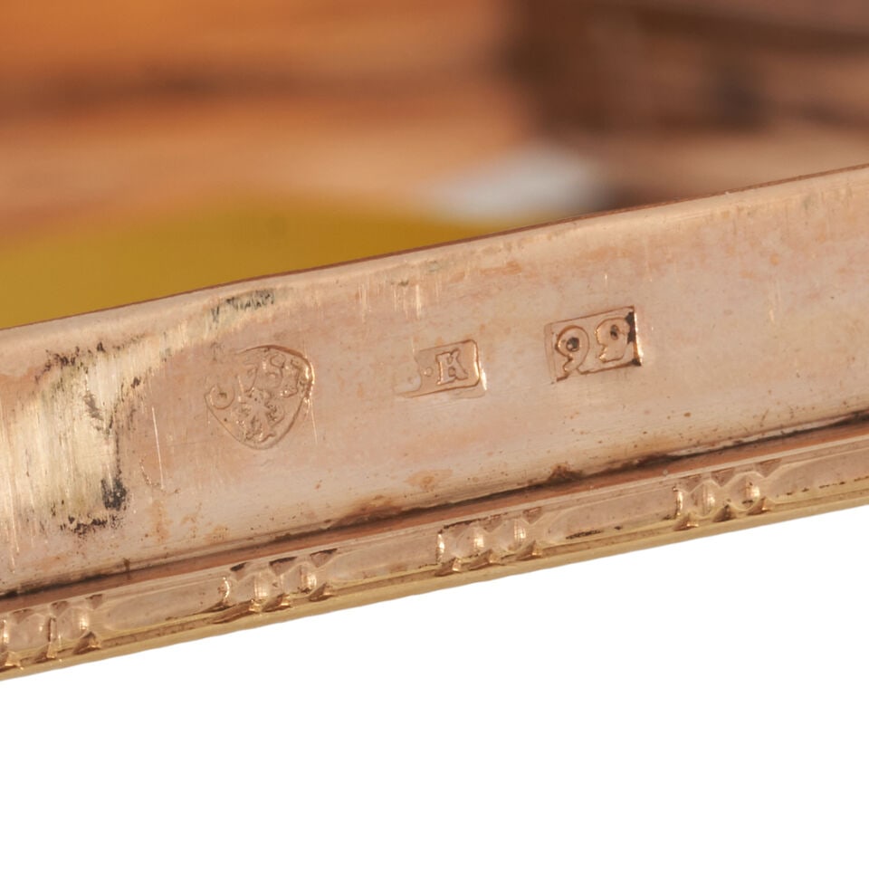 Russian 14k Gold Box with Enamel Medallions, - 3