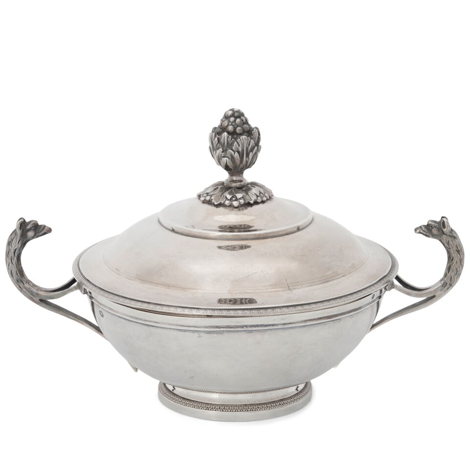 French .950 Silver Sugar Bowl and Cover, (1 of 1)