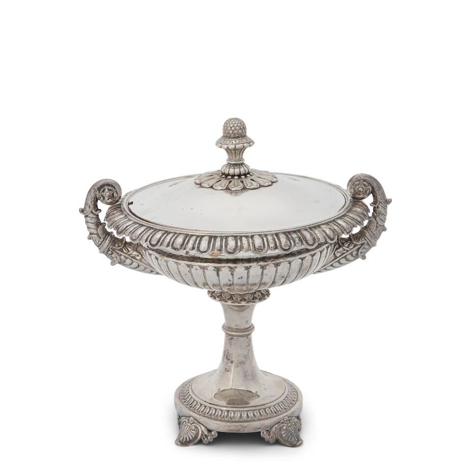 Swedish Empire .830 Silver Covered Sugar Bowl on Stand, (1 of 1)