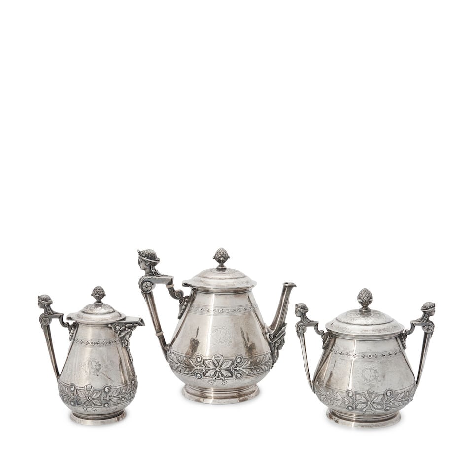 Three-piece Ball, Black & Co. Sterling Silver Teaset, (1 of 2)
