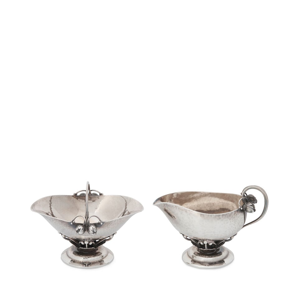 Georg Jensen Sterling Silver Open Creamer #235A and Sugar Pot #235A (1 of 1)