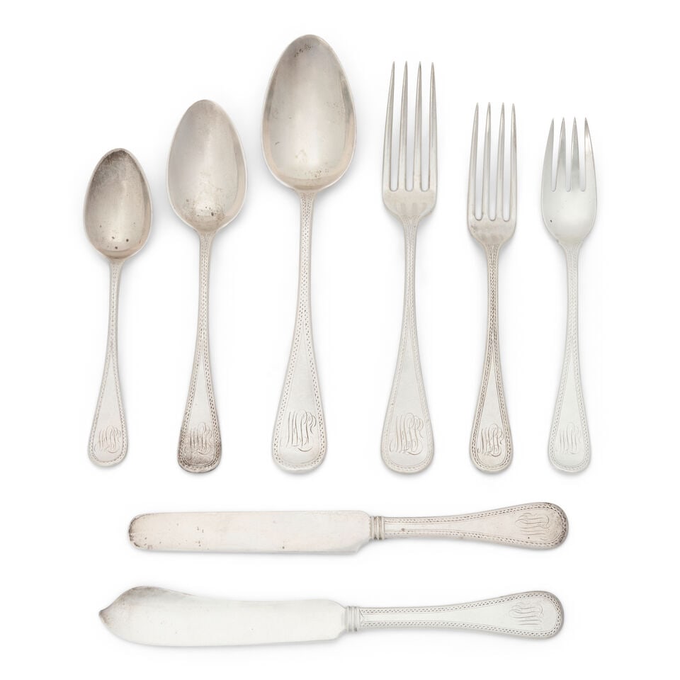 Partial Tiffany & Co. 'Antique- Engraved' Sterling Silver Flatware Service, (1 of 1)