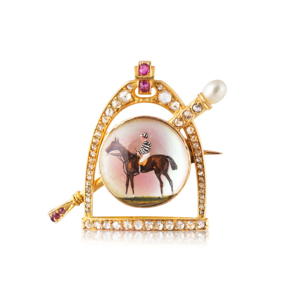 RUBY, PEARL AND DIAMOND 'HORSEMAN' PENDANT/BROOCH BROCHE/PENDENTIF 'CAVALIER' RUBIS, PERLE ET DI... - 3