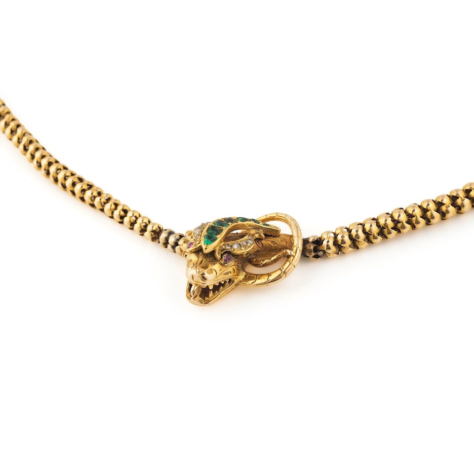 EMERALD, RUBY AND DIAMOND 'SNAKE' NECKLACE COLLIER SERPENT ÉMERAUDES, RUBIS ET DIAMANTS - 3