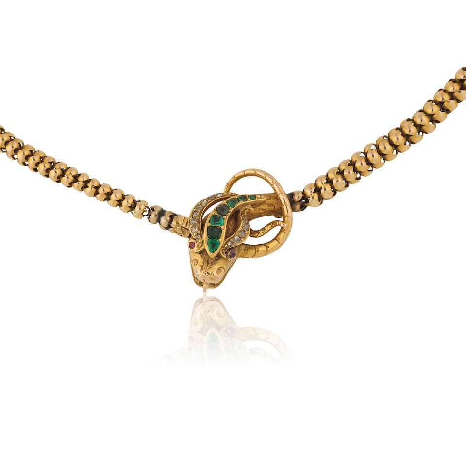 EMERALD, RUBY AND DIAMOND 'SNAKE' NECKLACE COLLIER SERPENT ÉMERAUDES, RUBIS ET DIAMANTS - 4