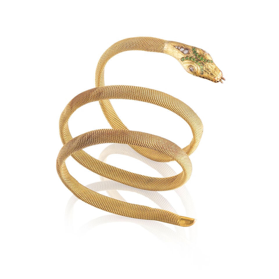 PERIDOT AND DIAMOND 'SNAKE' BRACELET BRACELET 'SERPENT' PÉRIDOT ET DIAMANTS (1 of 1)