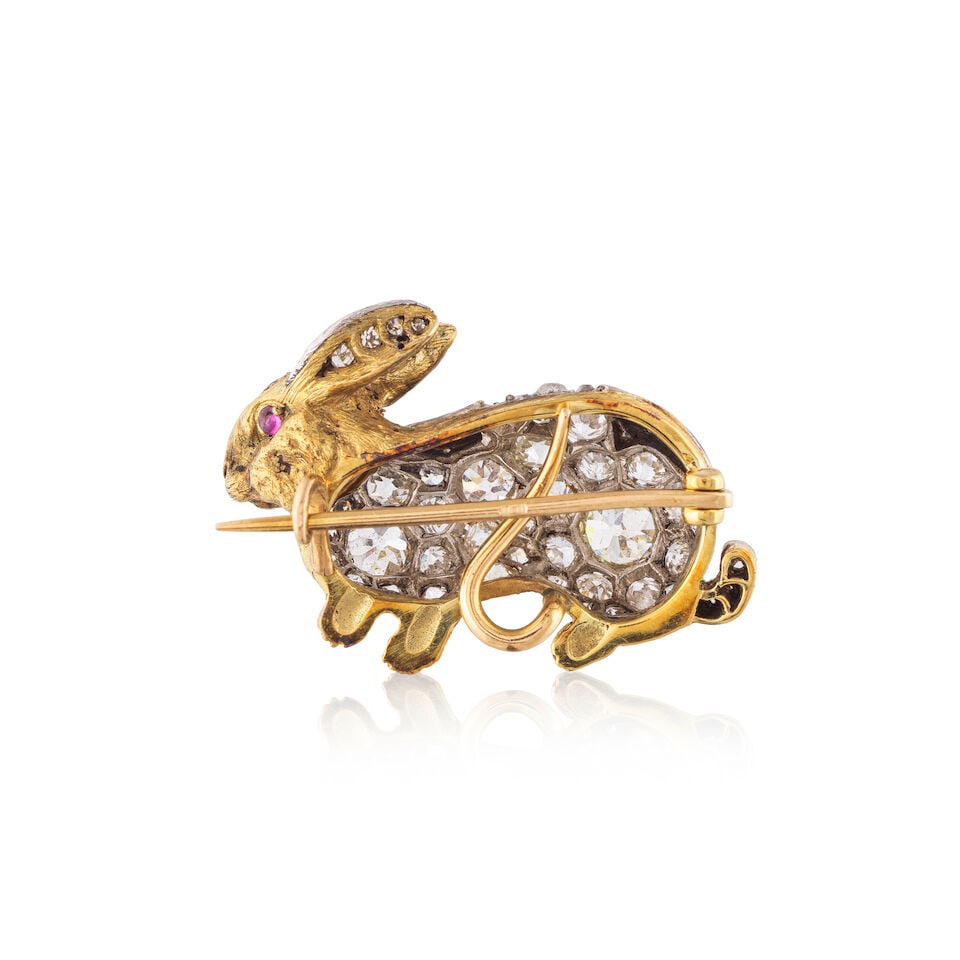 RUBY AND DIAMOND 'RABBIT' BROOCH BROCHE 'LAPIN' RUBIS ET DIAMANTS - 2