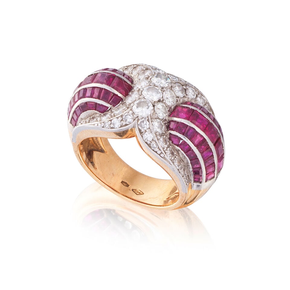 RUBY AND DIAMOND RING BAGUE RUBIS ET DIAMANTS (1 of 2)