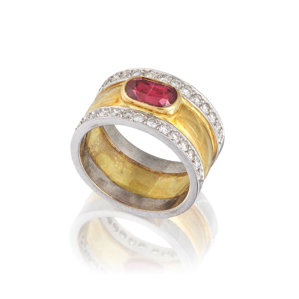 RUBY AND DIAMOND RING BAGUE RUBIS ET DIAMANTS (1 of 2)
