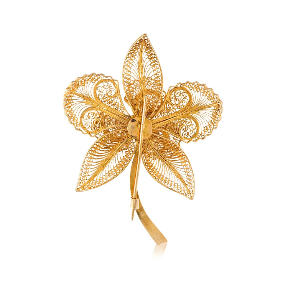 GOLD 'FLOWER' BROOCH BROCHE 'FLEUR' OR - 2