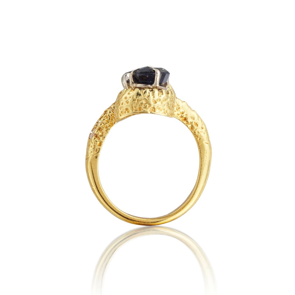 SAPPHIRE AND DIAMOND RING BAGUE SAPHIRS ET DIAMANTS - 2