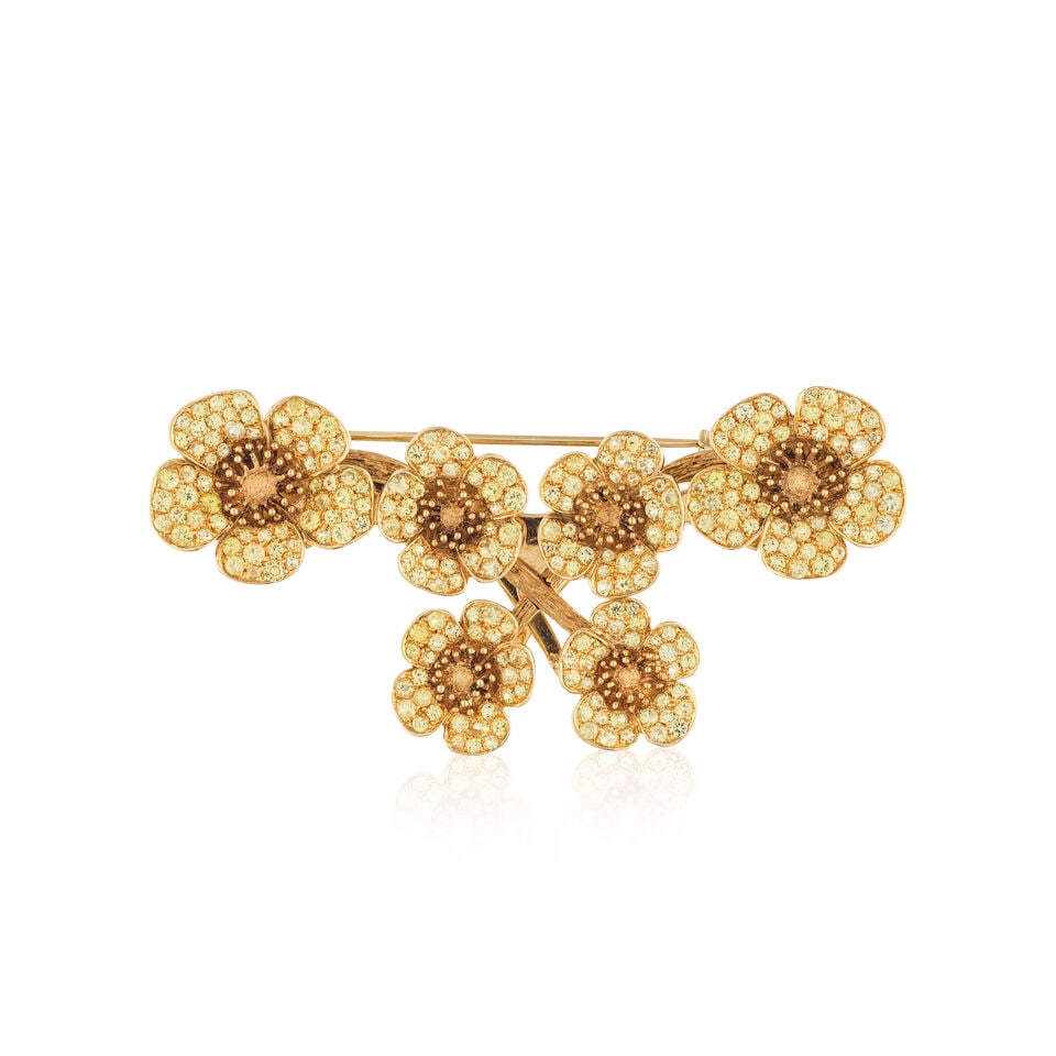 MORPHÉE JOAILLERIE: YELLOW SAPPHIRE BROOCH MORPHÉE JOAILLERIE: BROCHE SAPHIRS JAUNES (1 of 2)