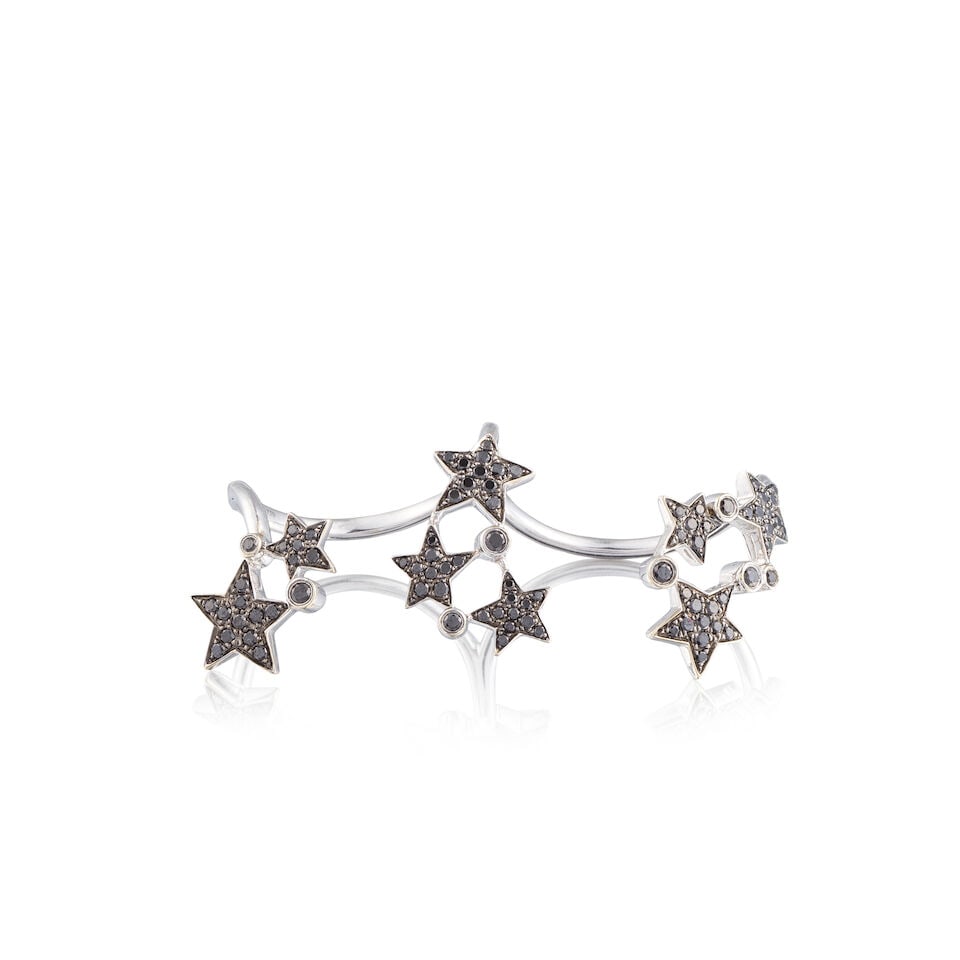 MORPHÉE JOAILLERIE: BLACK DIAMOND 'STAR' DOUBLE RING MORPHÉE JOAILLERIE: BAGUE DOUBLE ... - 2