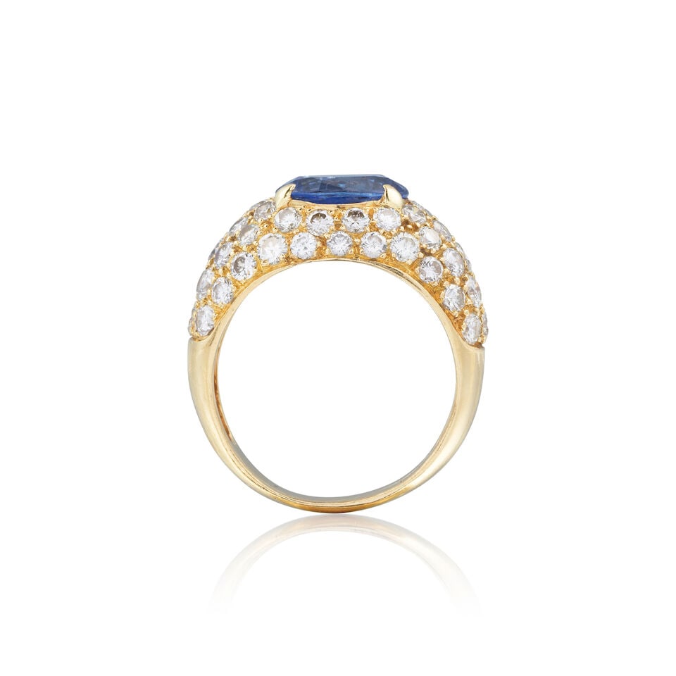 SAPPHIRE AND DIAMOND RING BAGUE SAPHIR ET DIAMANTS - 2