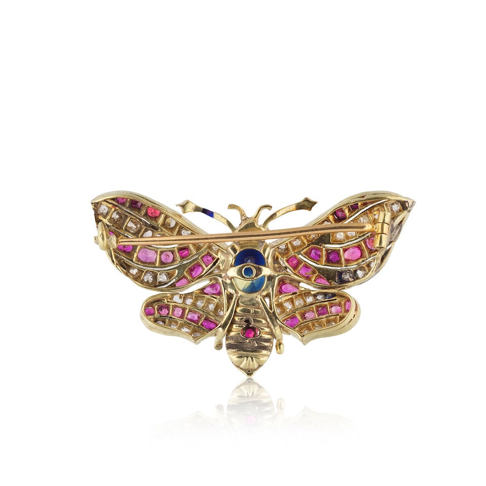SAPPHIRE, RUBY AND DIAMOND 'BUTTERFLY' BROOCH BROCHE 'PAPILLON' SAPHIR, RUBIS ET DIAMANTS - 2