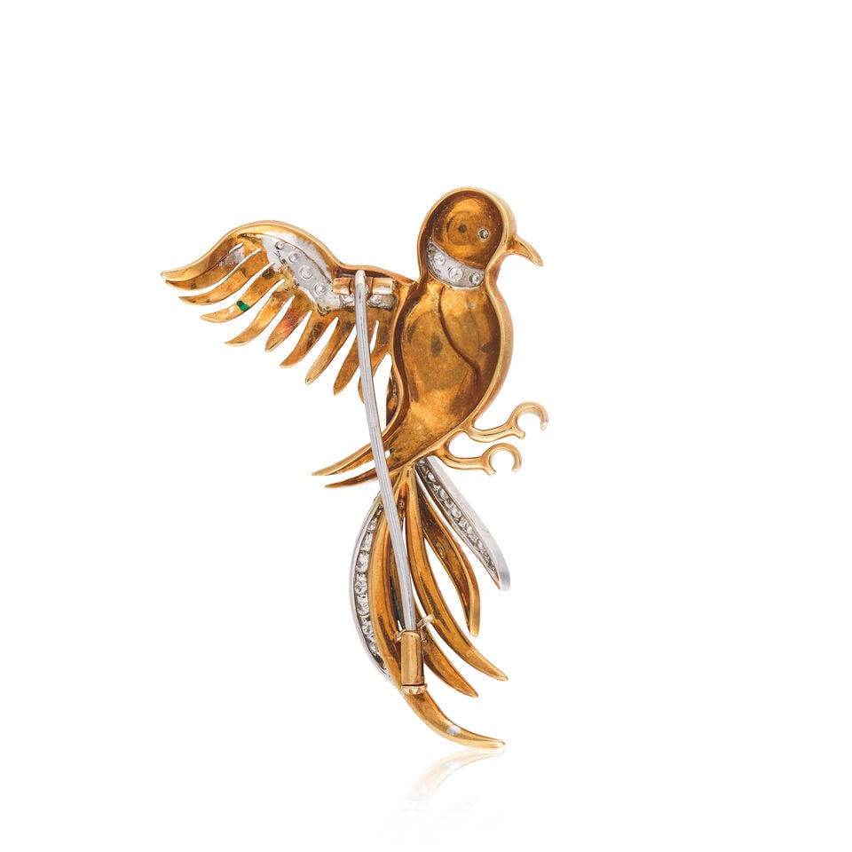 ENAMEL AND DIAMOND 'BIRD' BROOCH BROCHE 'OISEAU' ÉMAIL ET DIAMANTS - 2