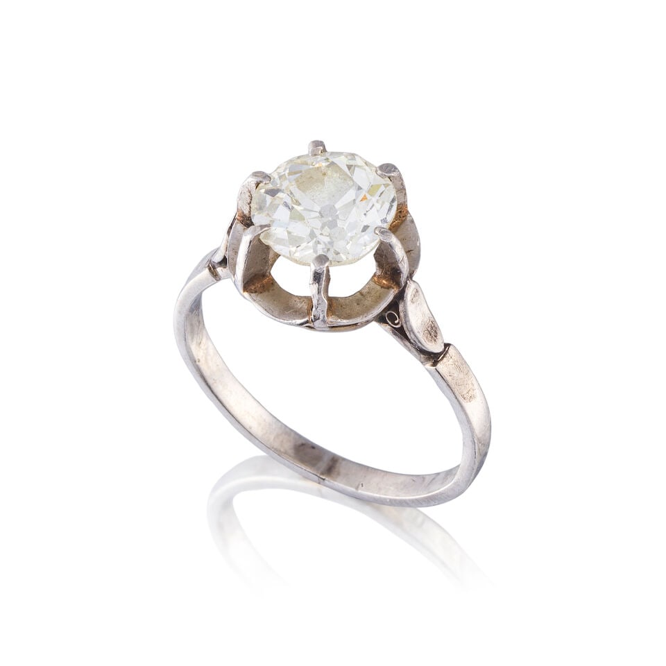 DIAMOND SOLITAIRE RING BAGUE SOLITAIRE DIAMANT (1 of 3)