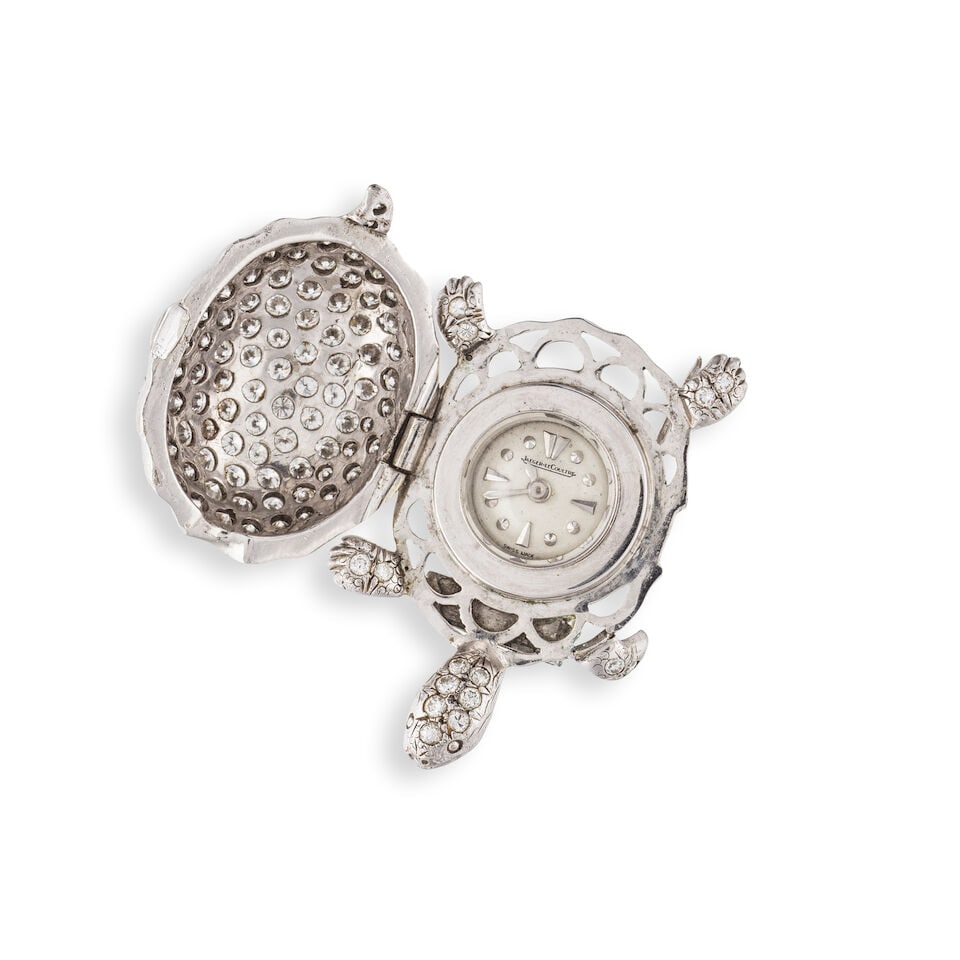 DIAMOND 'TURTLE' WATCH BROOCH, JAEGER-LECOULTRE BROCHE-MONTRE 'TORTUE' DIAMANTS, JAEGER-LECOULTRE - 2