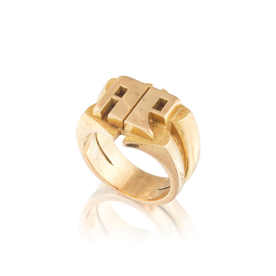 GOLD 'SIGNET' RING BAGUE 'CHEVALIÈRE' OR (1 of 2)