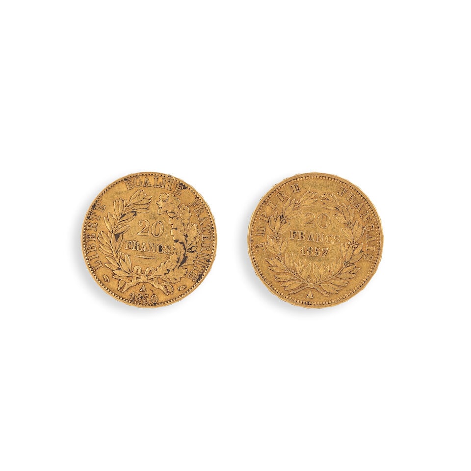 TWO GOLD COINS ENSEMBLE DE DEUX PIÈCES EN OR - 2
