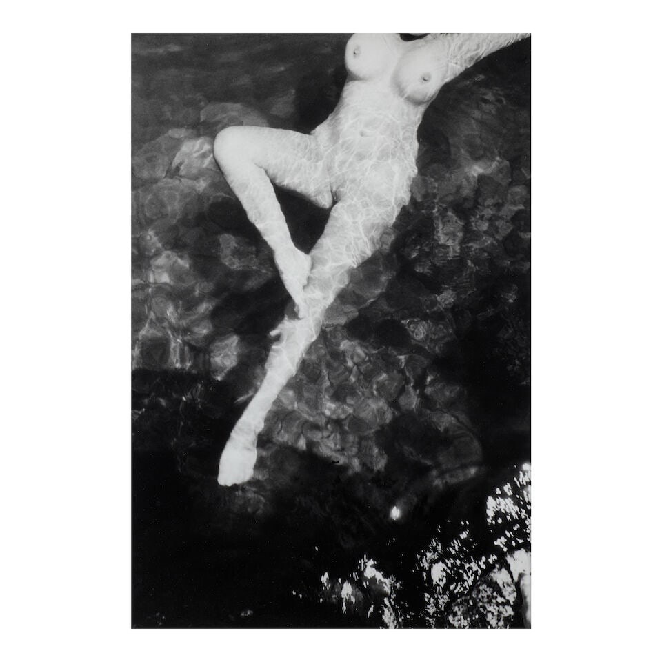 Henri Cartier-Bresson (1908-2004); Leonor Fini, Italy;: Henri Cartier-Bresson (1908-2004) Leonor Fini, Italy, 1933 Gelatin silver print, printed later; signed and inscribed 'For Bob / to look at / amitiés / Henri' in ink and the photographer's blindst